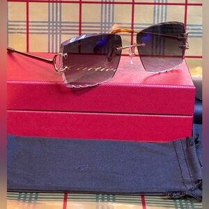 Cartier Big C Unisex Rimless Sunglasses